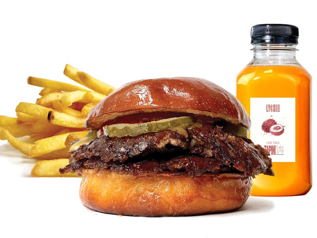 Burger ZapiBox Zapini zapakowany do dostawy